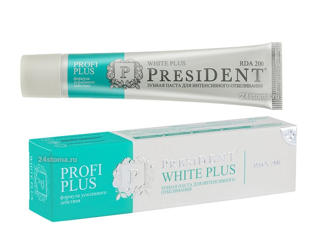 Зубная паста «PRESIDENT PROFI PLUS White Plus»