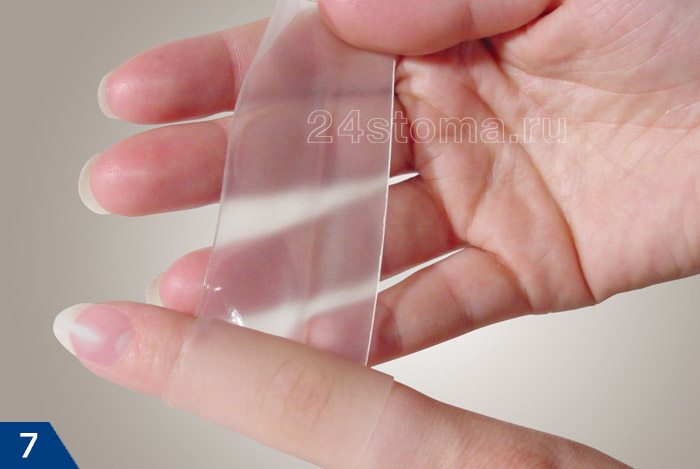 Вид силиконовой повязки Дерматикс на прозрачной основе